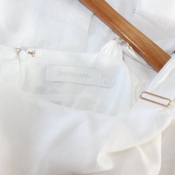 NEW ZIMMERMANN jeannie drop waist midi dress in ivory - Picture 8 of 9